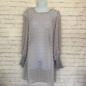 Lilac Swiss dot semi-sheer dress size small